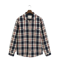 Blue Twill Check Overshirt