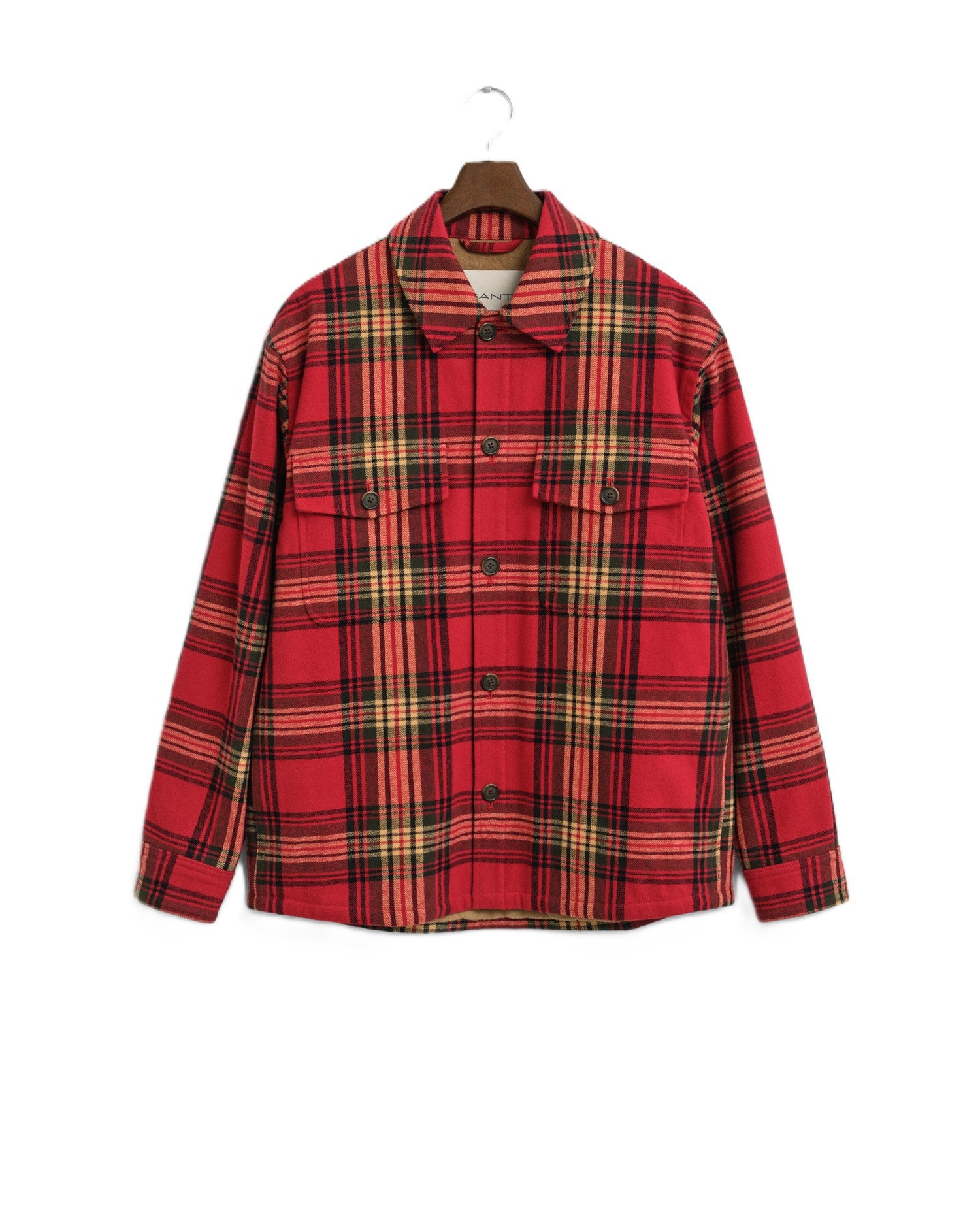 Red Checked Padded Overshirt