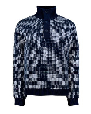 Navy Ingvar Half Sweater