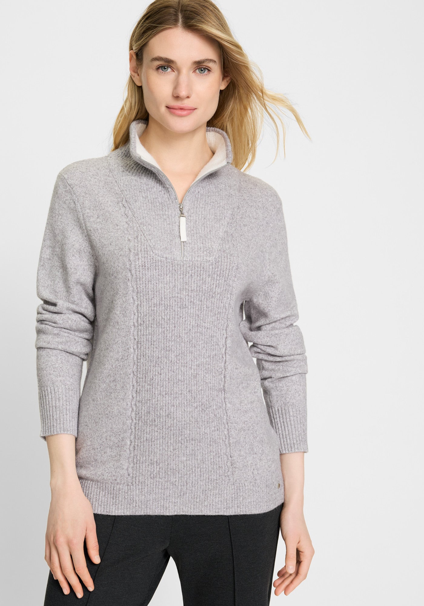 Grey Quarter Zip Jumper