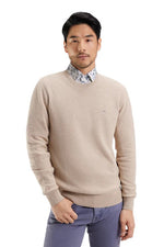 Load image into Gallery viewer, Beige Crew Neck Sweater
