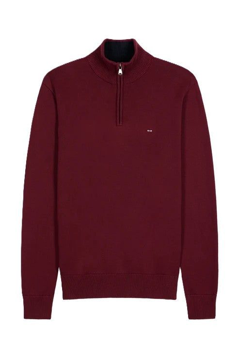 Wine Half Zip Sweater