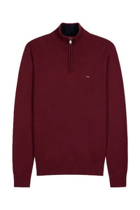 Wine Half Zip Sweater