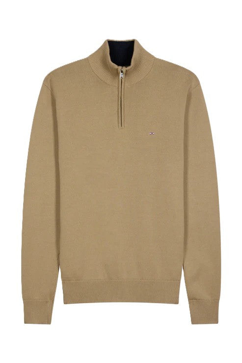 Beige Half Zip Sweater