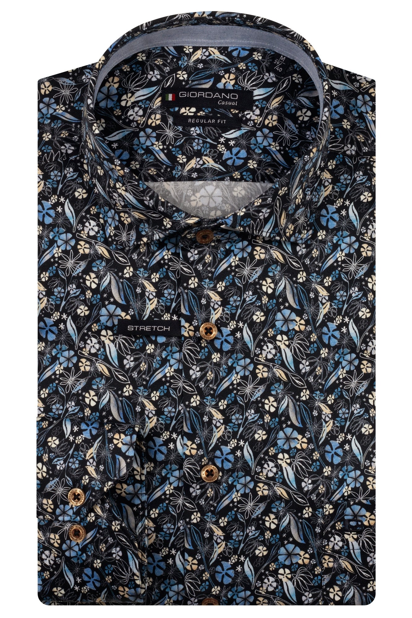 Navy Flower Print Shirt