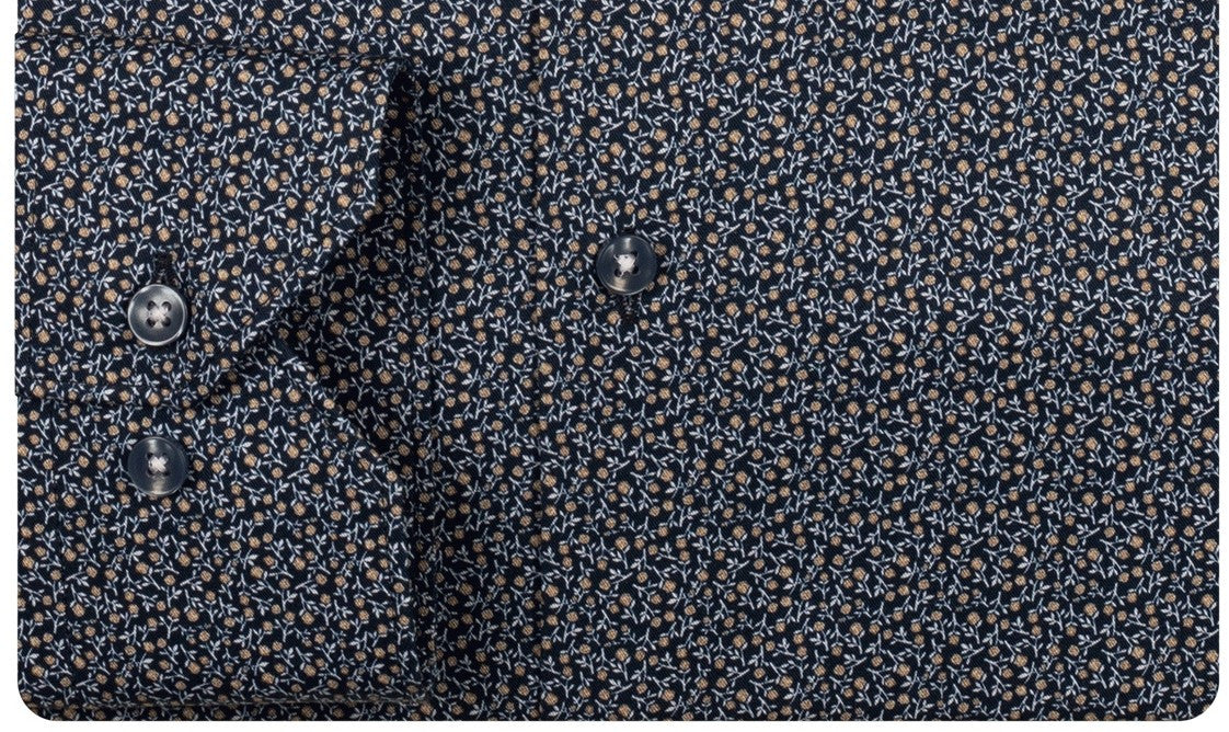 Brown Micro Flower Print