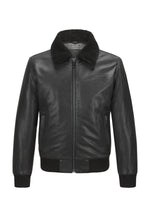 Load image into Gallery viewer, Black Terry Leather Jacket
