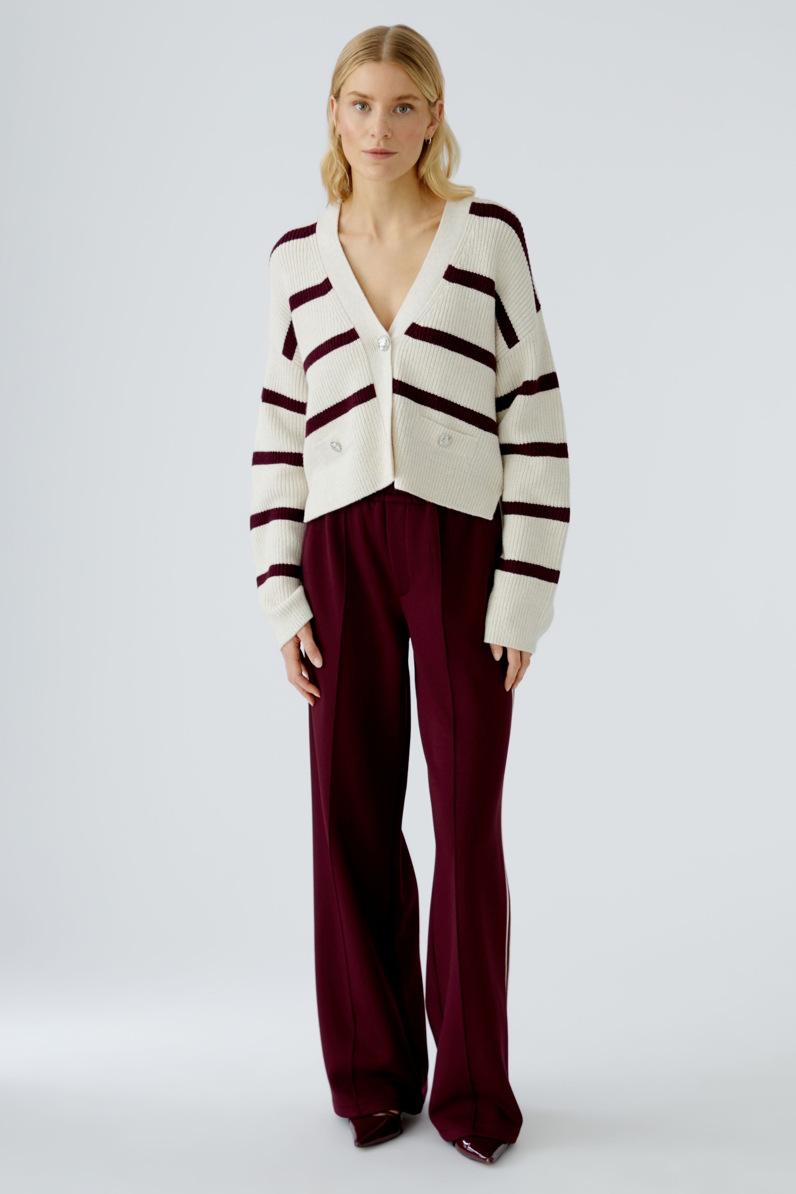 Burgundy Stripe Cardingan