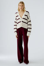 Load image into Gallery viewer, Burgundy Stripe Cardingan
