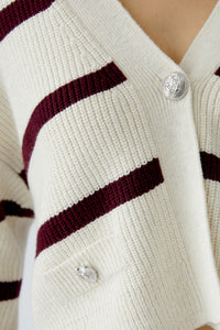 Burgundy Stripe Cardingan
