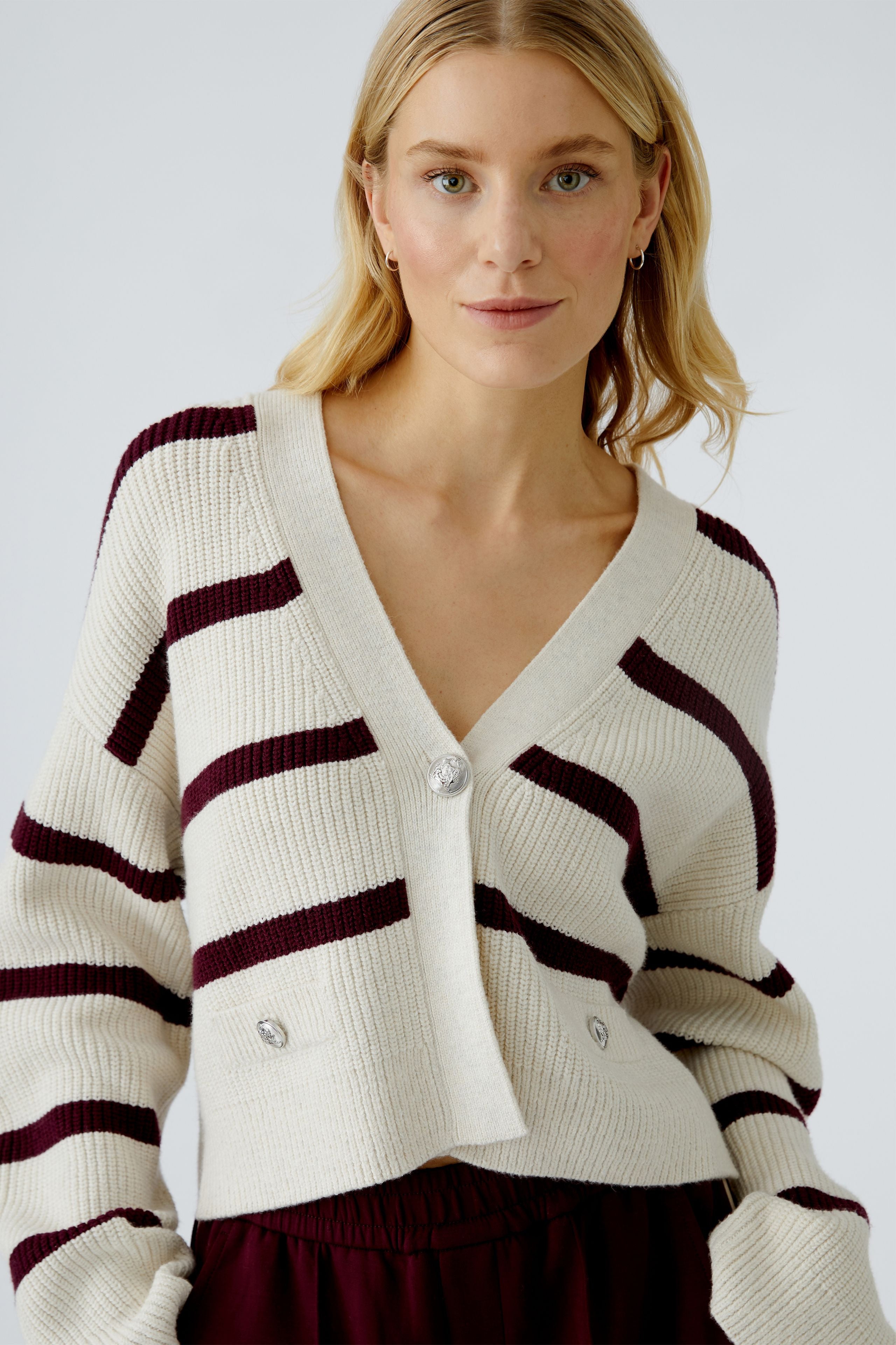 Burgundy Stripe Cardingan