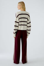 Load image into Gallery viewer, Burgundy Stripe Cardingan
