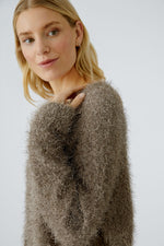 Load image into Gallery viewer, Taupe Furry Knit Cardigan
