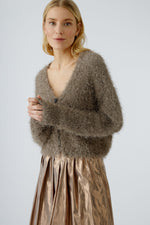 Load image into Gallery viewer, Taupe Furry Knit Cardigan
