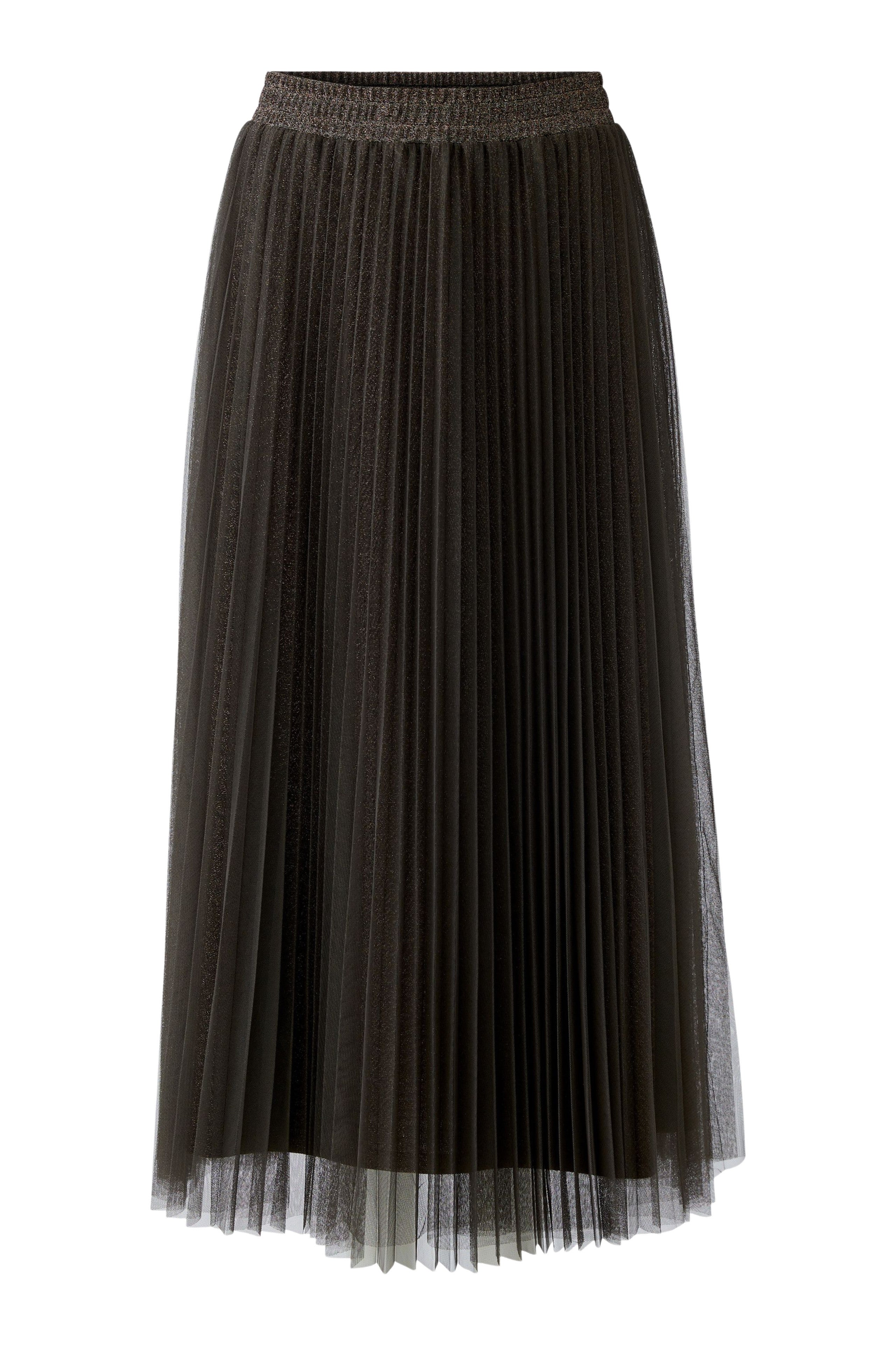 Grey Mesh Pleated Skirt