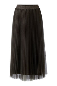 Grey Mesh Pleated Skirt