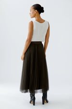 Load image into Gallery viewer, Grey Mesh Pleated Skirt
