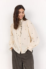 Load image into Gallery viewer, Cream Embroidered Floral Shirt
