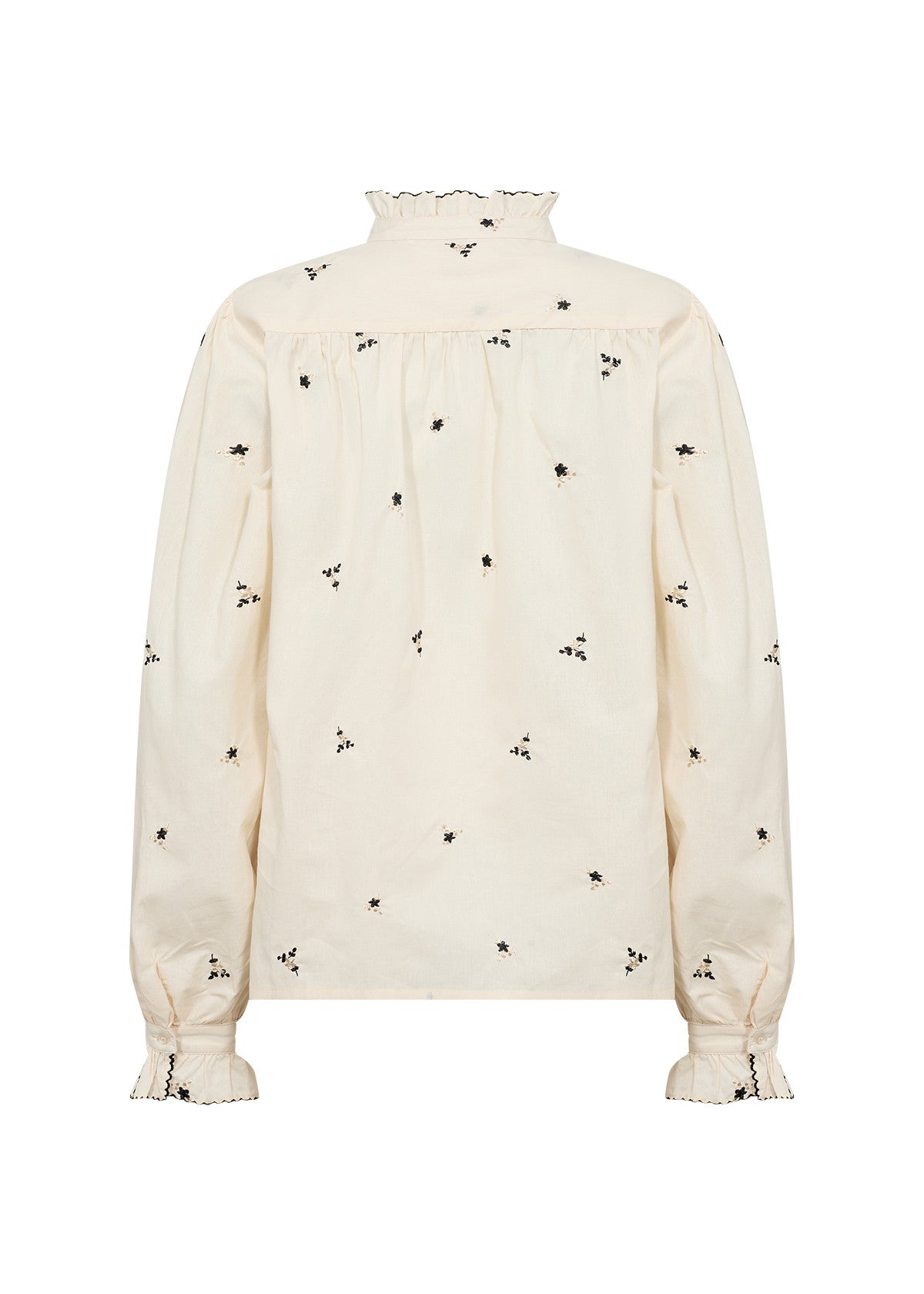 Cream Embroidered Floral Shirt