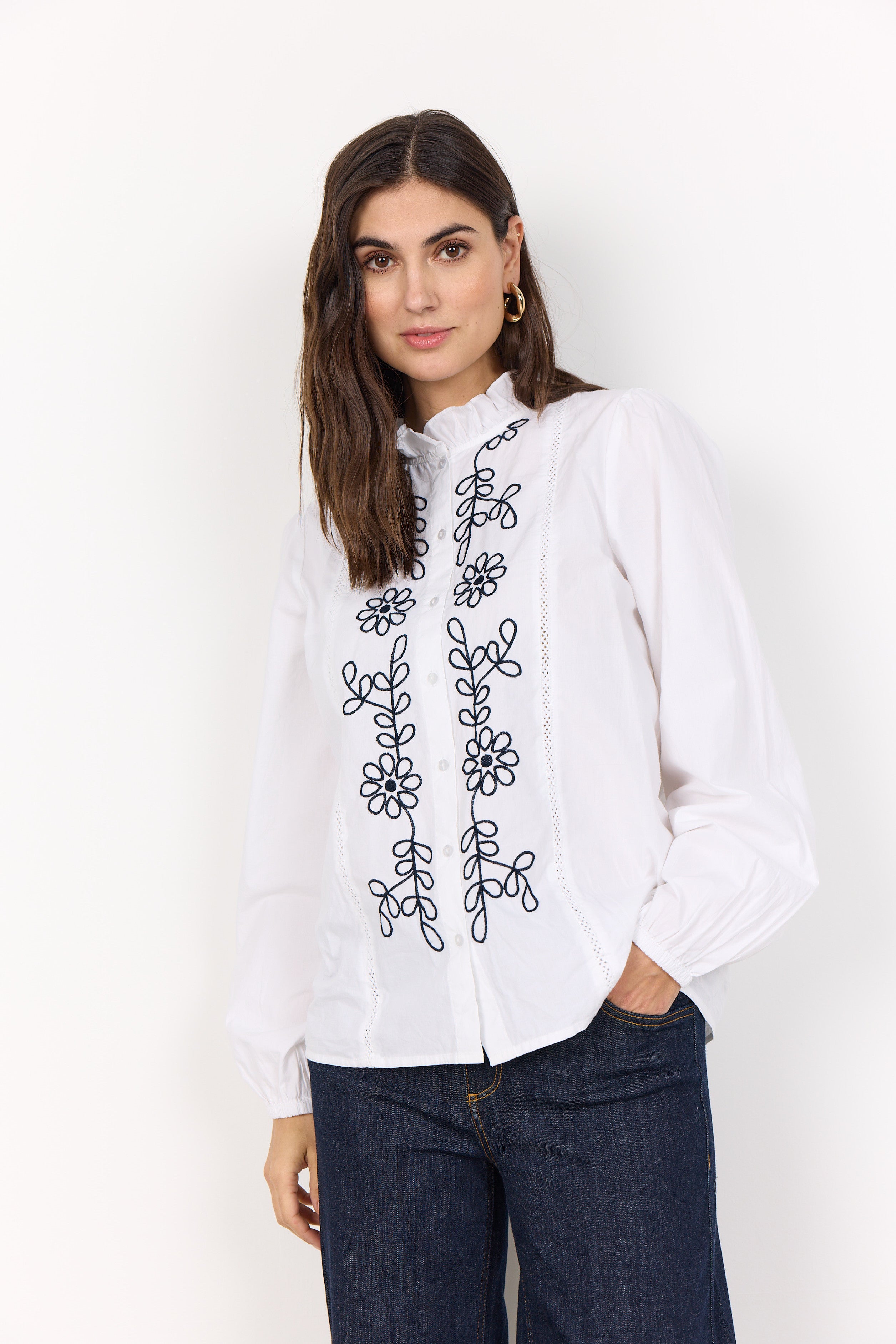 White Embroidered Shirt