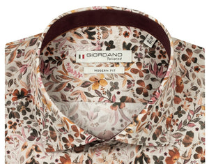 Brown Luxury Flower Print Shirt