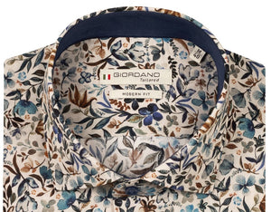 Blue Luxury Flower Print Shirt