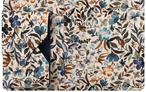 Blue Luxury Flower Print Shirt
