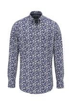 Load image into Gallery viewer, Blue Winter Flower Print Shirt
