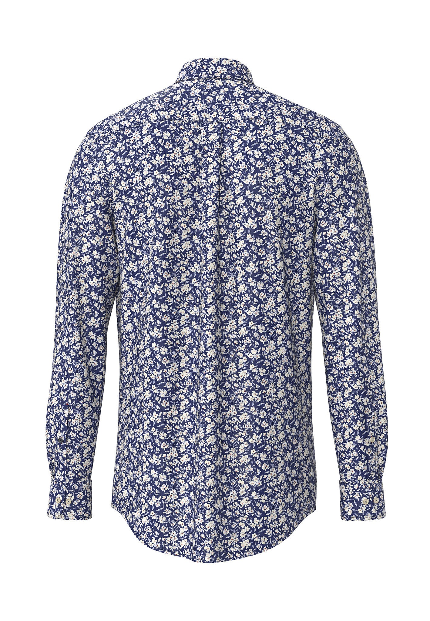 Blue Winter Flower Print Shirt