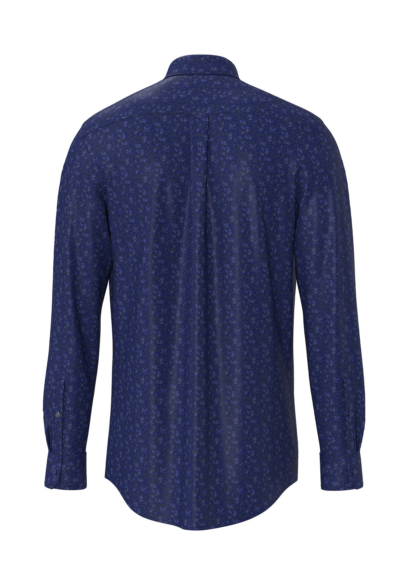 Navy Winter Flower Print Shirt