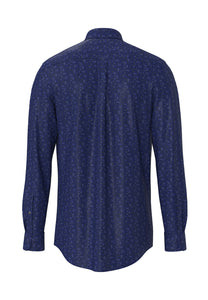 Navy Winter Flower Print Shirt