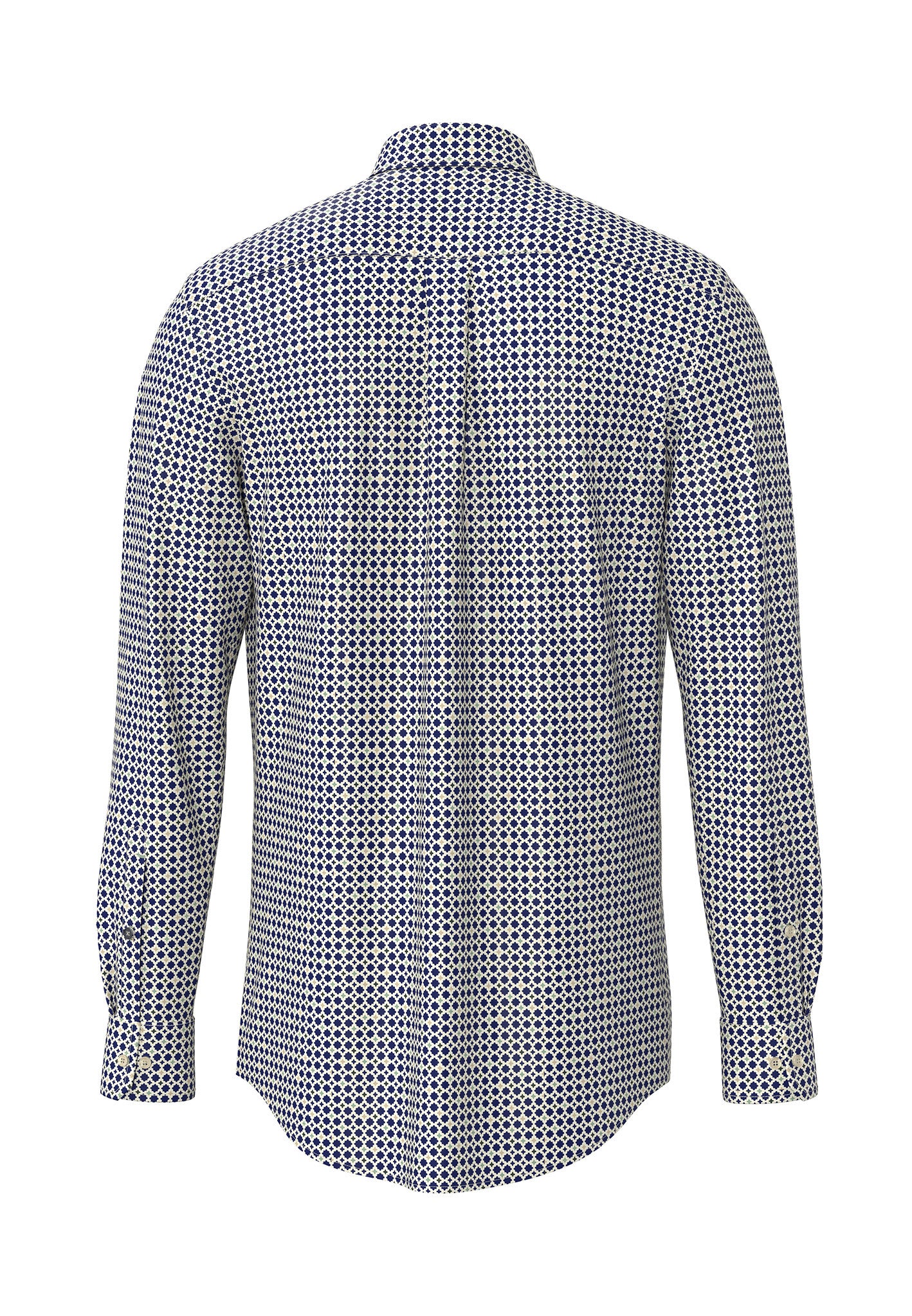 Blue Poplin Print Shirt