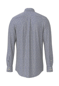 Blue Poplin Print Shirt
