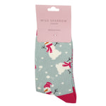 Load image into Gallery viewer, Duck Egg Snowmen Socks
