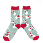 Load image into Gallery viewer, Duck Egg Snowmen Socks
