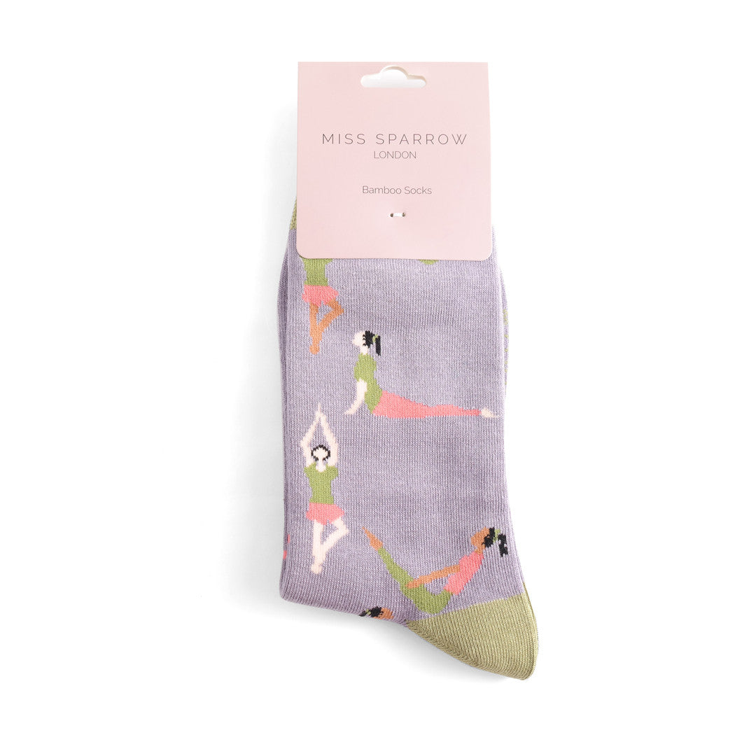 Lilac Yoga Socks