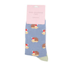 Load image into Gallery viewer, Blue Christmas Hedgehog Socks
