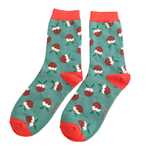 Load image into Gallery viewer, Green Christmas Pudding Socks
