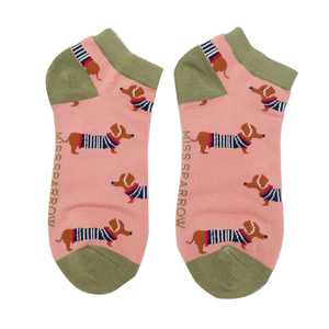 Pink Sausage Dog Trainer Socks