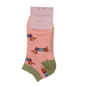 Pink Sausage Dog Trainer Socks