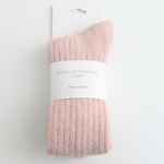 Load image into Gallery viewer, Pink Winter Rib Socks
