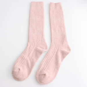 Pink Winter Rib Socks