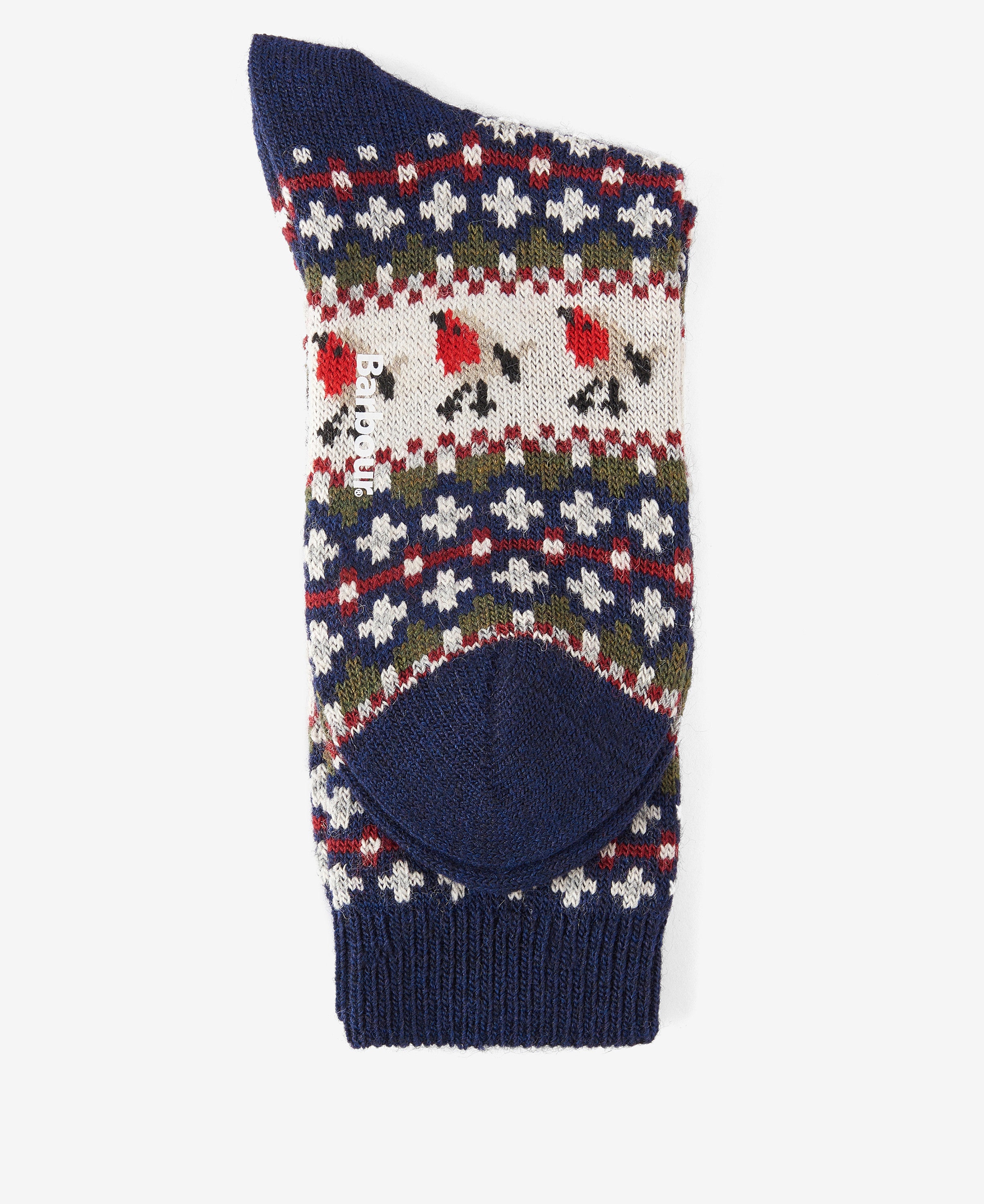 Navy Robin Fair Isle Socks