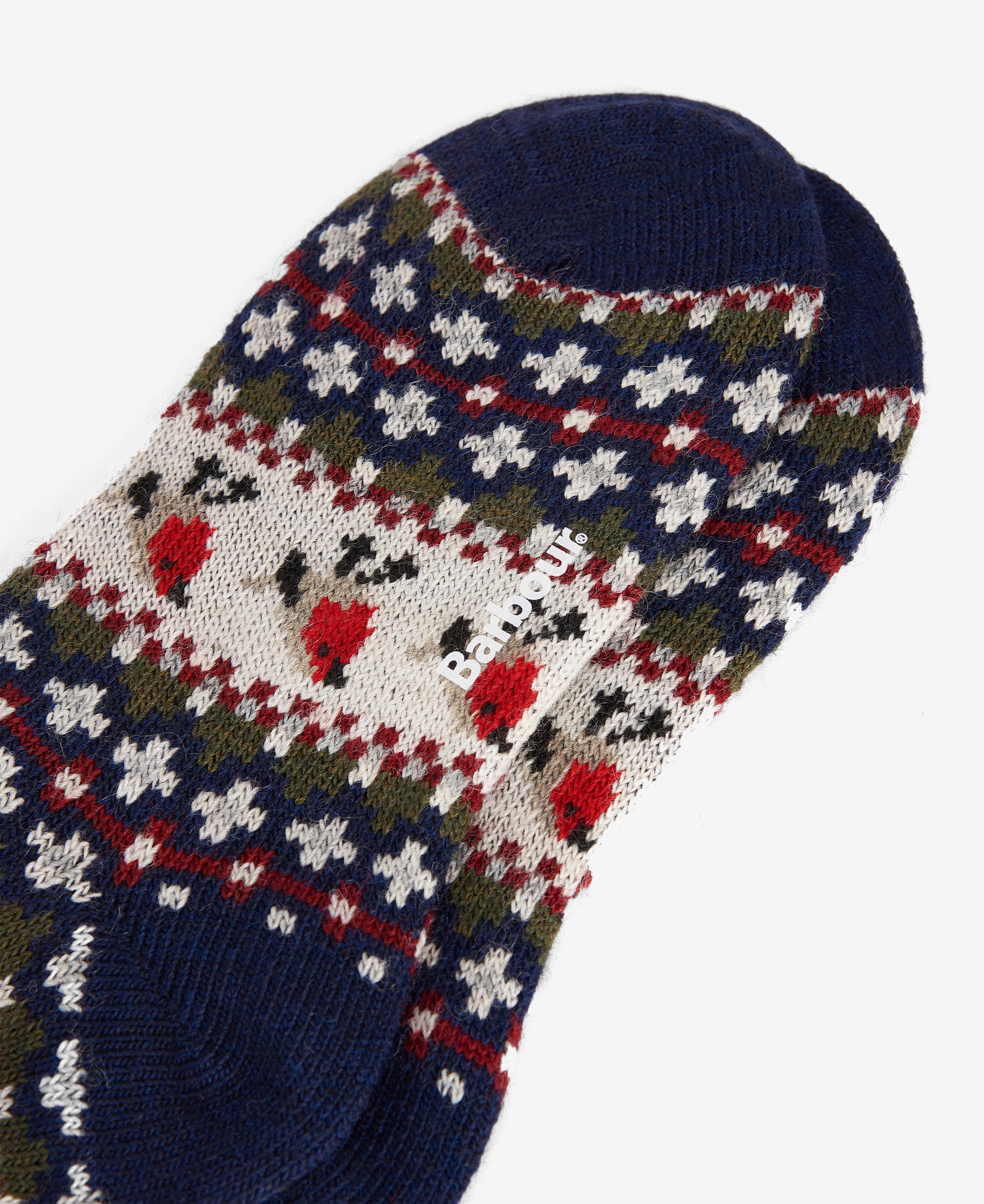 Navy Robin Fair Isle Socks