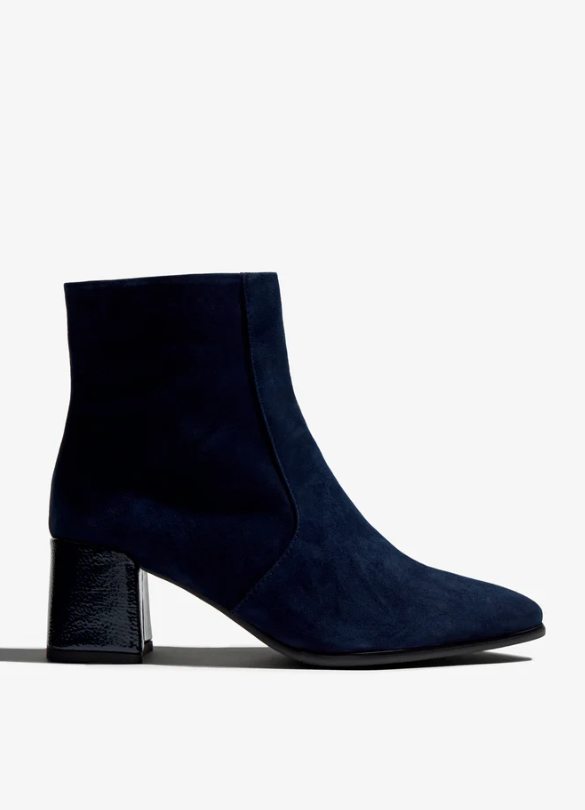 Navy Suede Ankle Boot