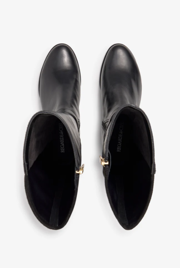 Black Tall Buckle Boot