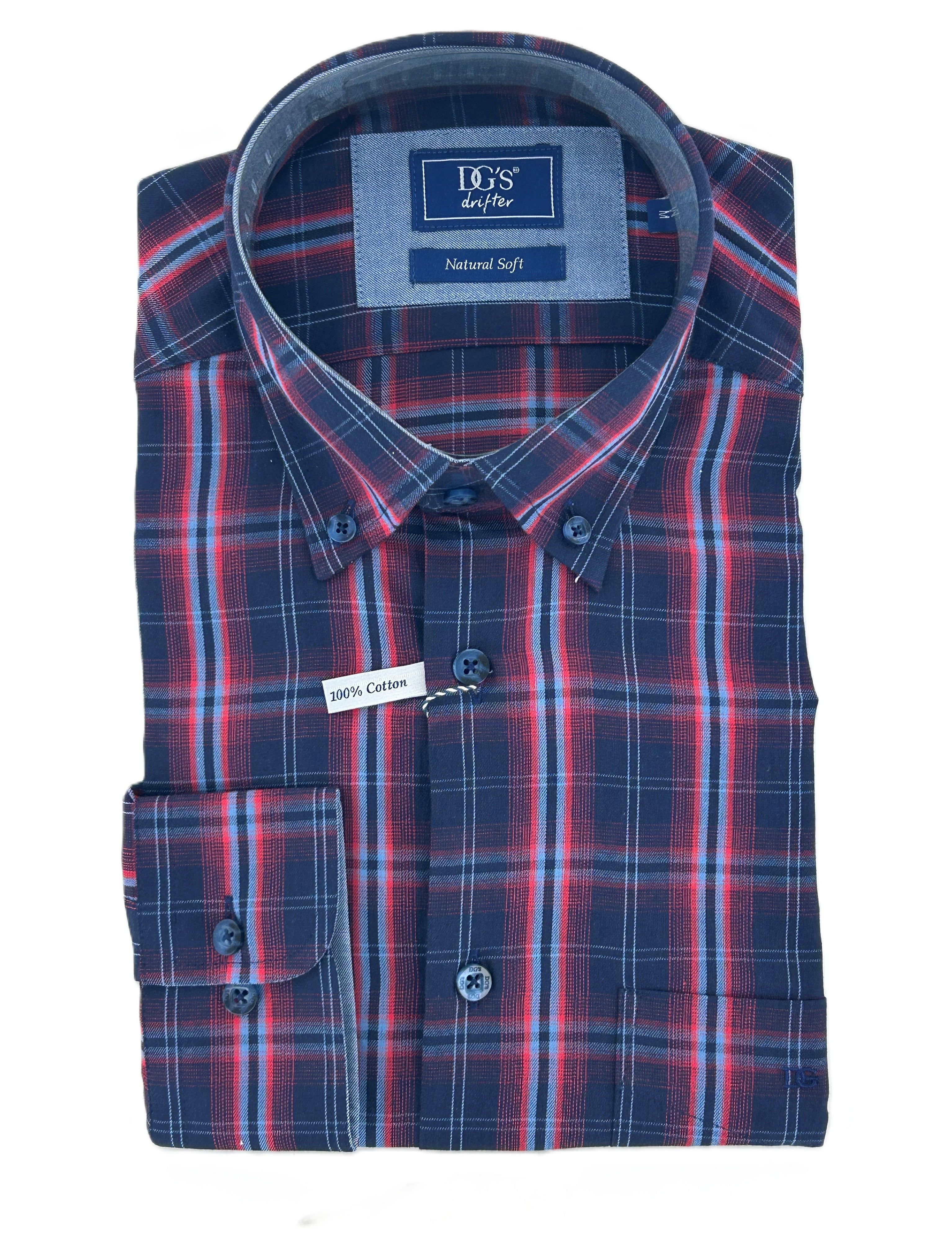 Navy Multi Check Shirt