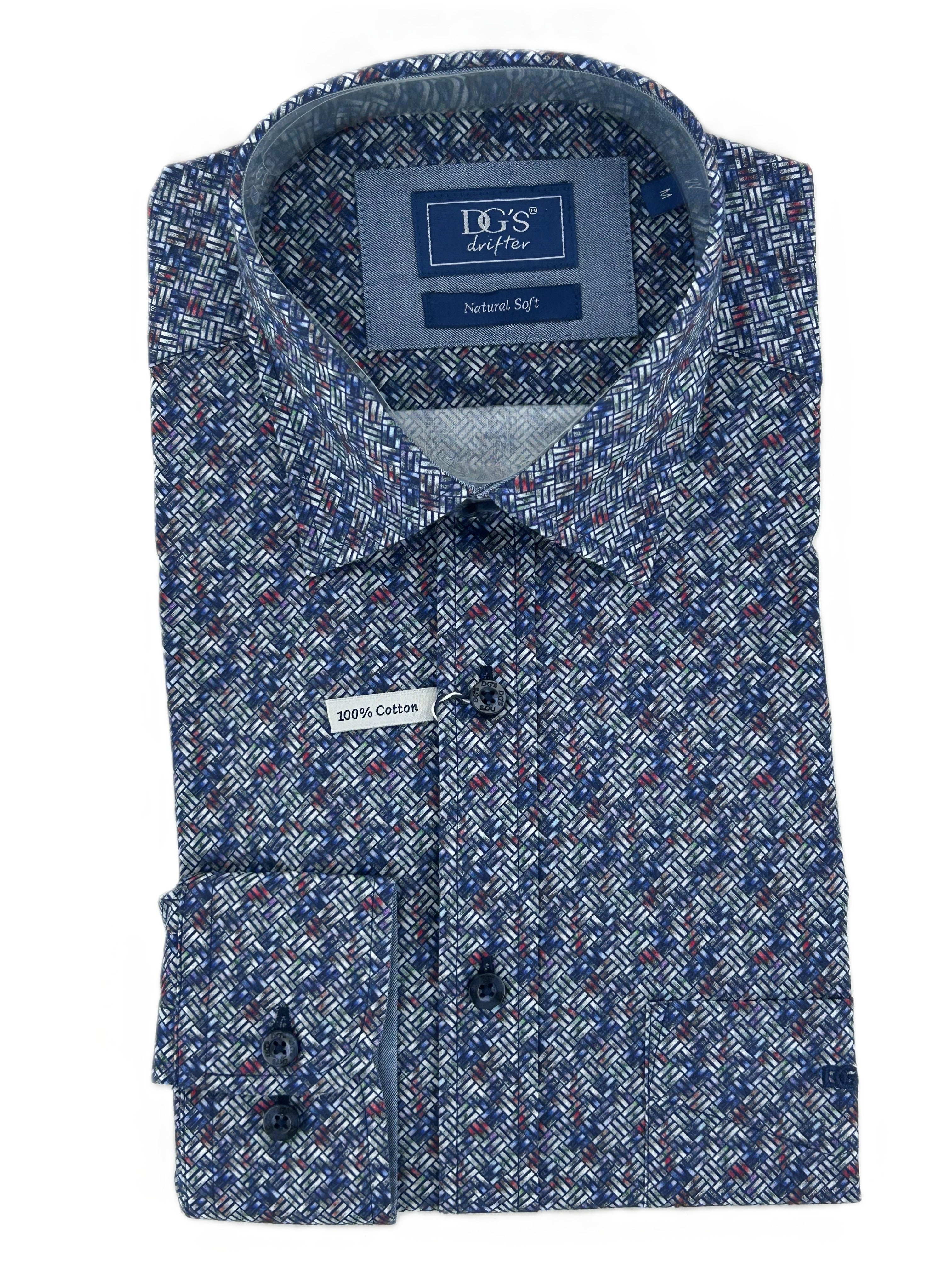 Blue Neat Design Shirt