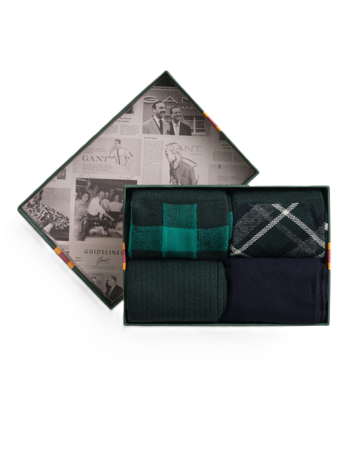 Green Gift Box of Four Socks