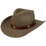 Load image into Gallery viewer, Taupe Western Woolfelt Hat
